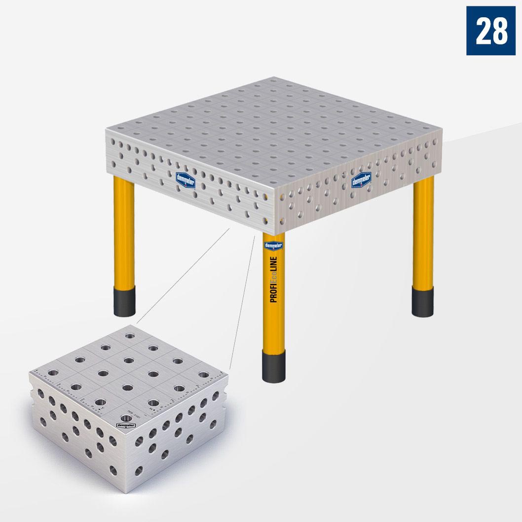 Приобрести 3D Сварочный стол PE28 1000х1000 Стандартное исполнение Со стандартными опорами по низкой цене - выгодное предложение от поставщика сварочного оборудования